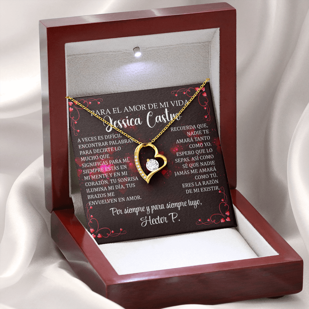 Collar Forever Love: "Eres la razón de mi existir" (Acabado Oro 14k-18k)