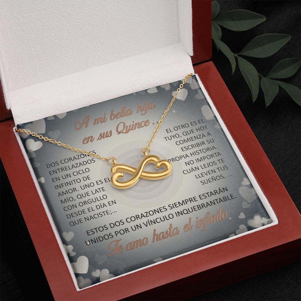 Collar "Eterno Lazo de Quince" (Infinito de Corazones) – Regalo para la hija quinceañera