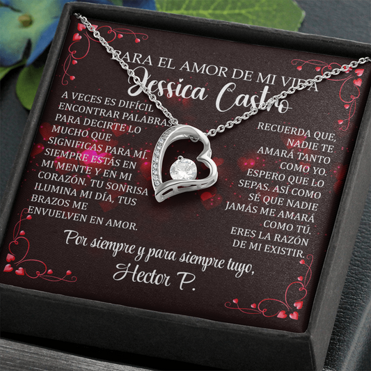 Collar Forever Love: "Eres la razón de mi existir" (Acabado Oro 14k-18k)