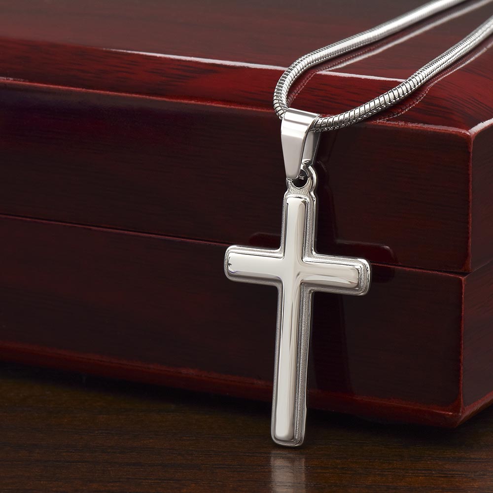 Collar Mikora Artisan Cross: Mi Héroe y Refugio | Collar para Esposo