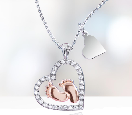 Colección Baby Feet Heart Necklace
