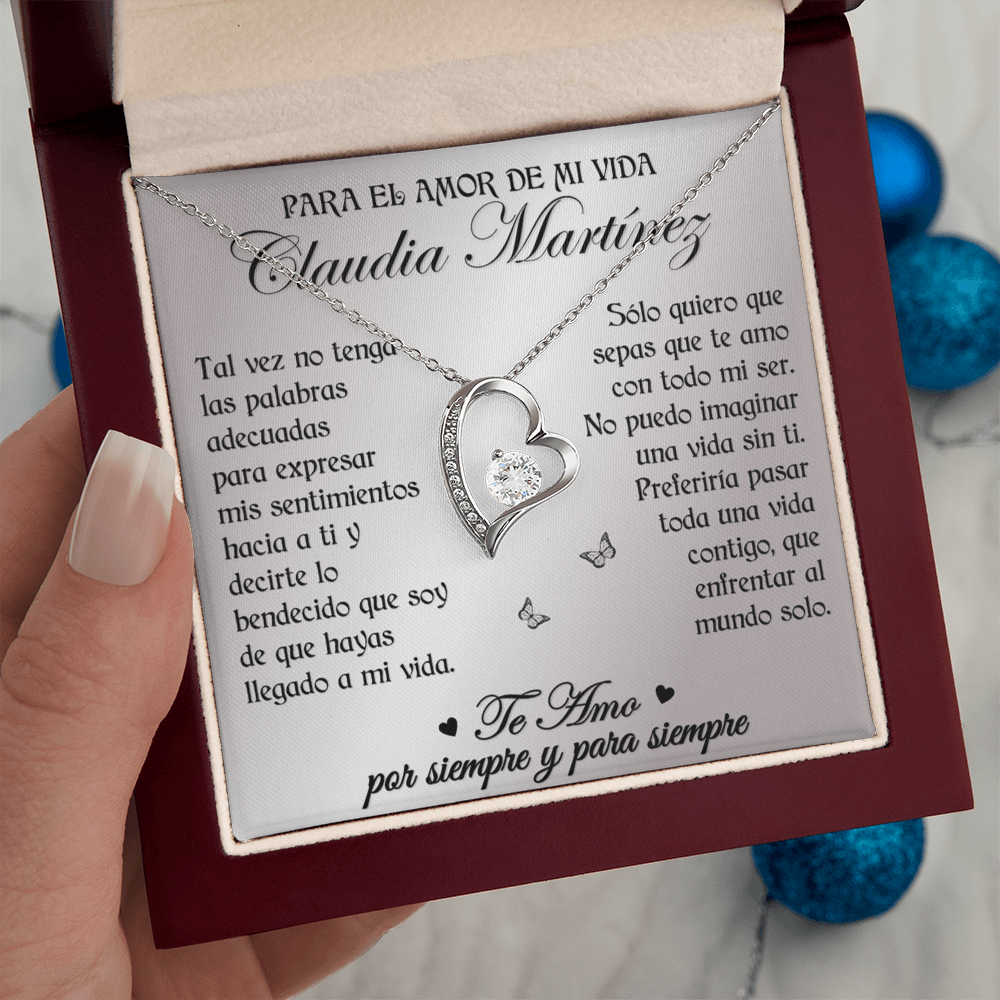 Collar Forever Love: "No puedo imaginar una vida sin ti" (Acabado en Oro de 14q-18q)