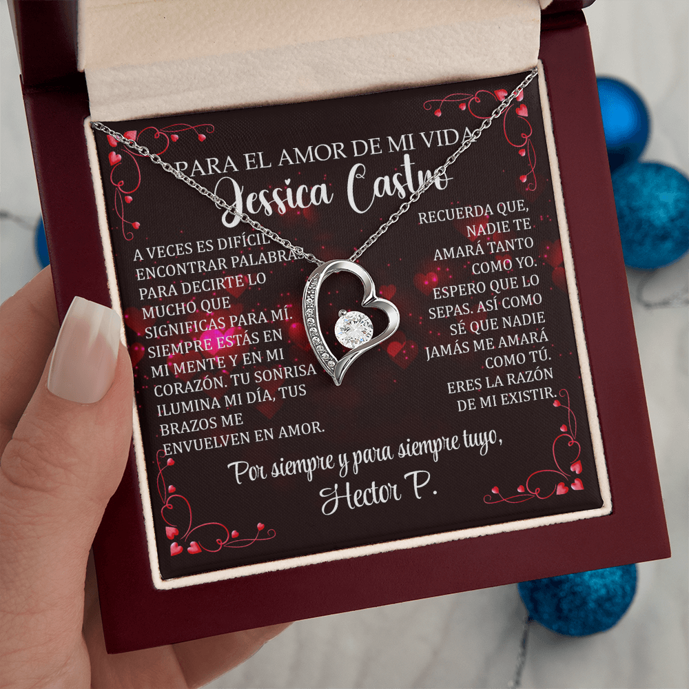 Collar Forever Love: "Eres la razón de mi existir" (Acabado Oro 14k-18k)