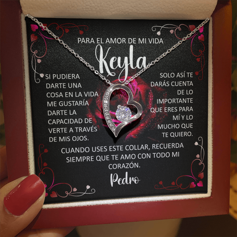 Collar Forever Love Personalizado: "Recuerda Siempre Que Te Amo" (Acabado en Oro de 14Q - 18K)