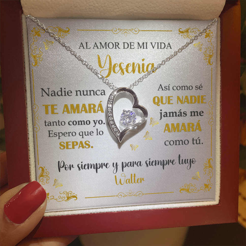 Collar Mikora Forever Love: "Nadie nunca te amará tanto como yo" (Acabado en Oro de 14q-18q)