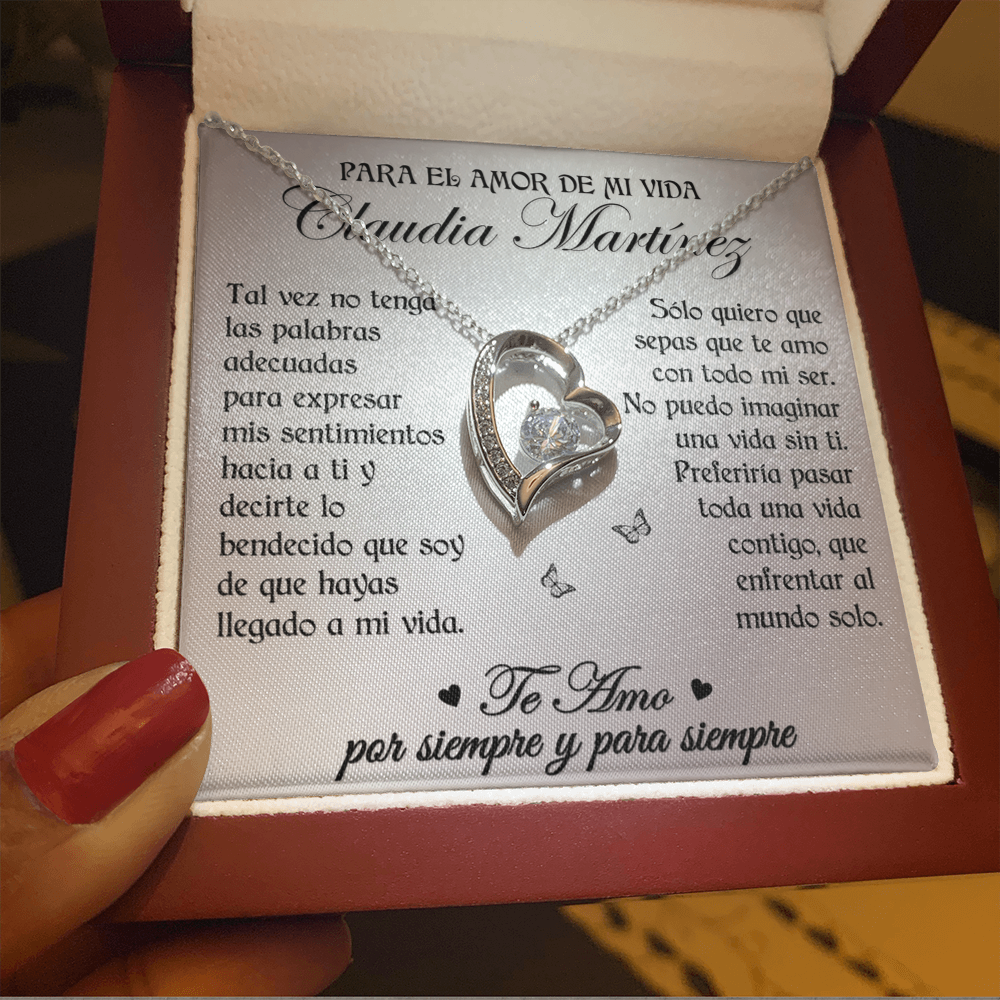 Collar Forever Love: "No puedo imaginar una vida sin ti" (Acabado en Oro de 14q-18q)