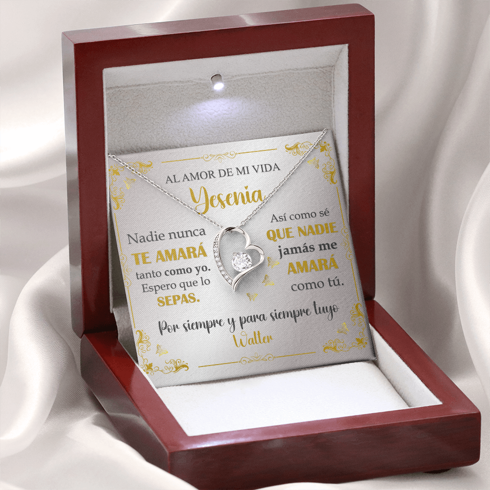 Collar Mikora Forever Love: "Nadie nunca te amará tanto como yo" (Acabado en Oro de 14q-18q)