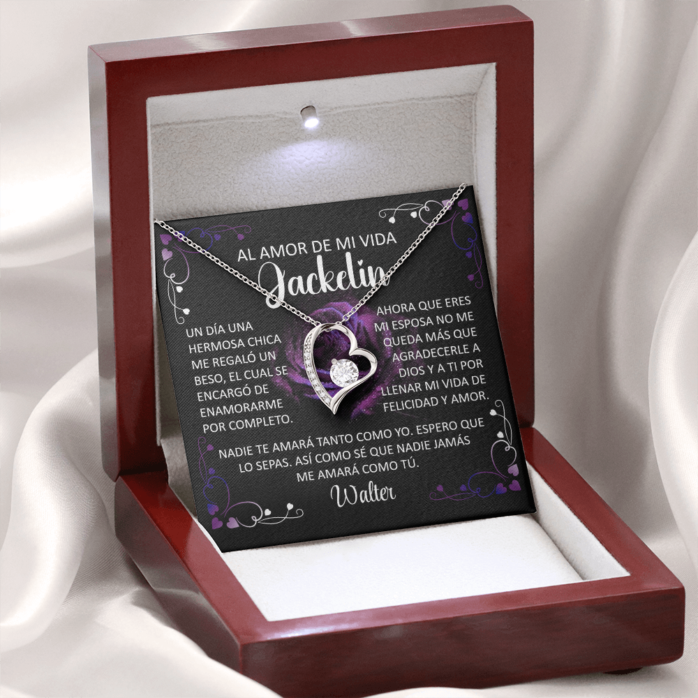 Collar Forever Love: "Nadie Te Amará Tanto Como Yo" (Acabado En Oro De 14Q - 18Q)