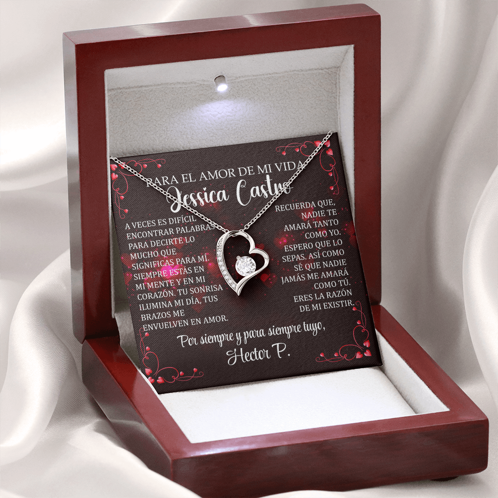 Collar Forever Love: "Eres la razón de mi existir" (Acabado Oro 14k-18k)