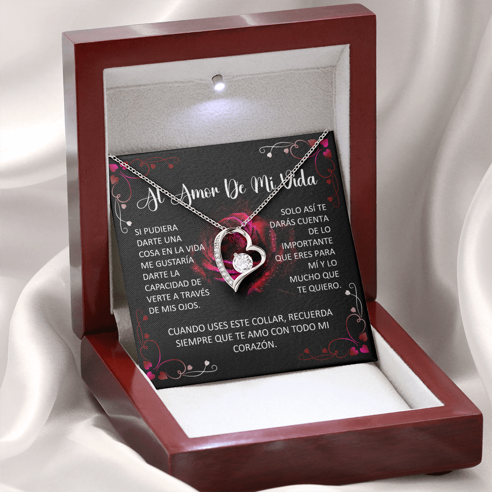 Collar Forever Love: Al Amor De Mi Vida "Recuerda Siempre Que Te Amo" ( Acabado Oro 14Q - 18Q)