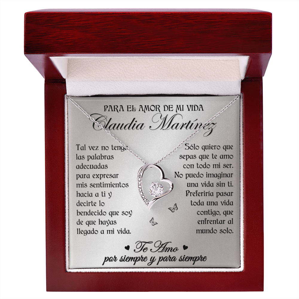 Collar Forever Love: "No puedo imaginar una vida sin ti" (Acabado en Oro de 14q-18q)