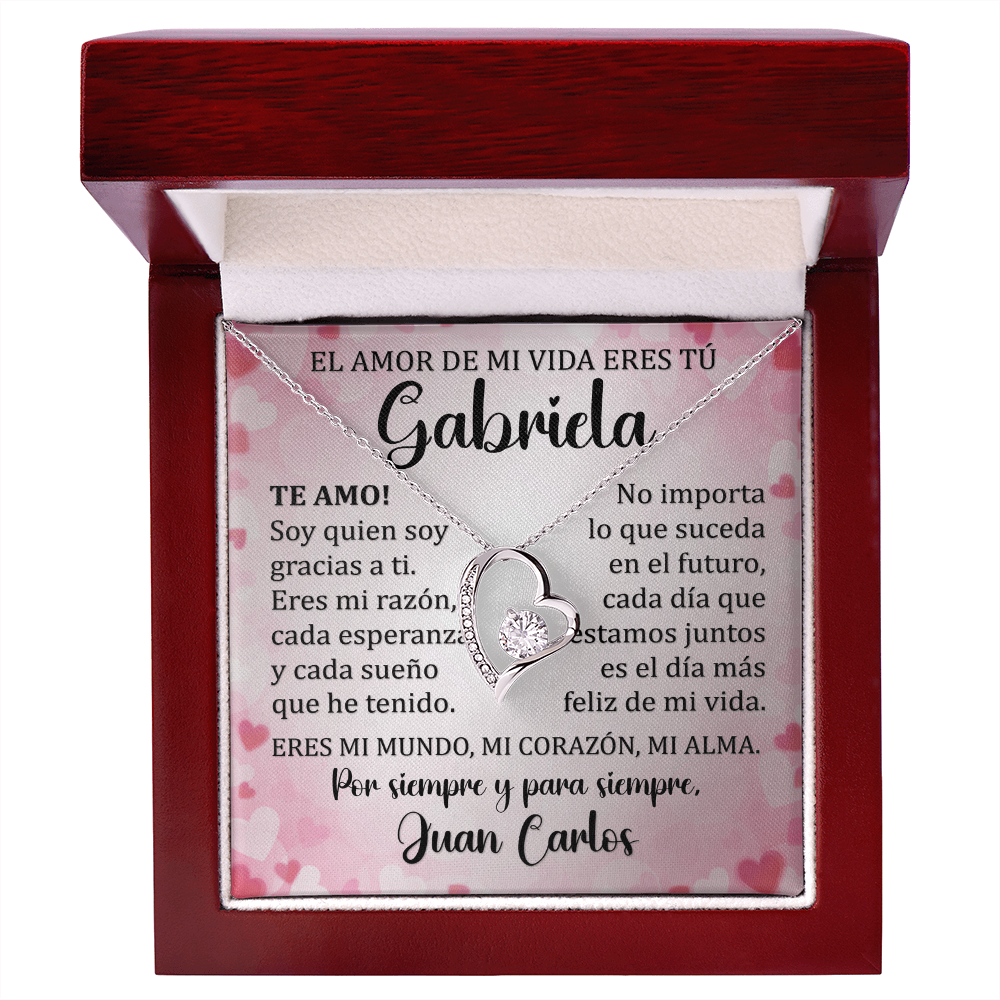 Collar Forever Love: Regalo para Mujer El Amor de Mi Vida (Acabado Oro 14k - 18k)