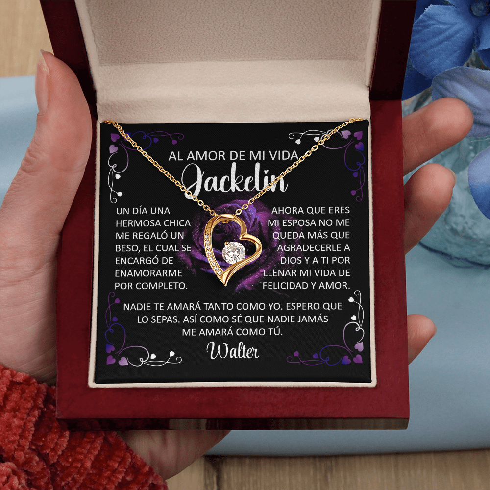 Collar Forever Love: "Nadie Te Amará Tanto Como Yo" (Acabado En Oro De 14Q - 18Q)