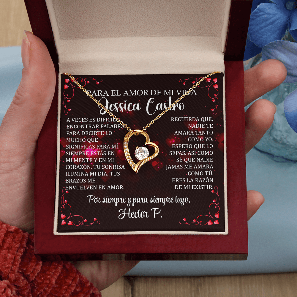 Collar Forever Love: "Eres la razón de mi existir" (Acabado Oro 14k-18k)