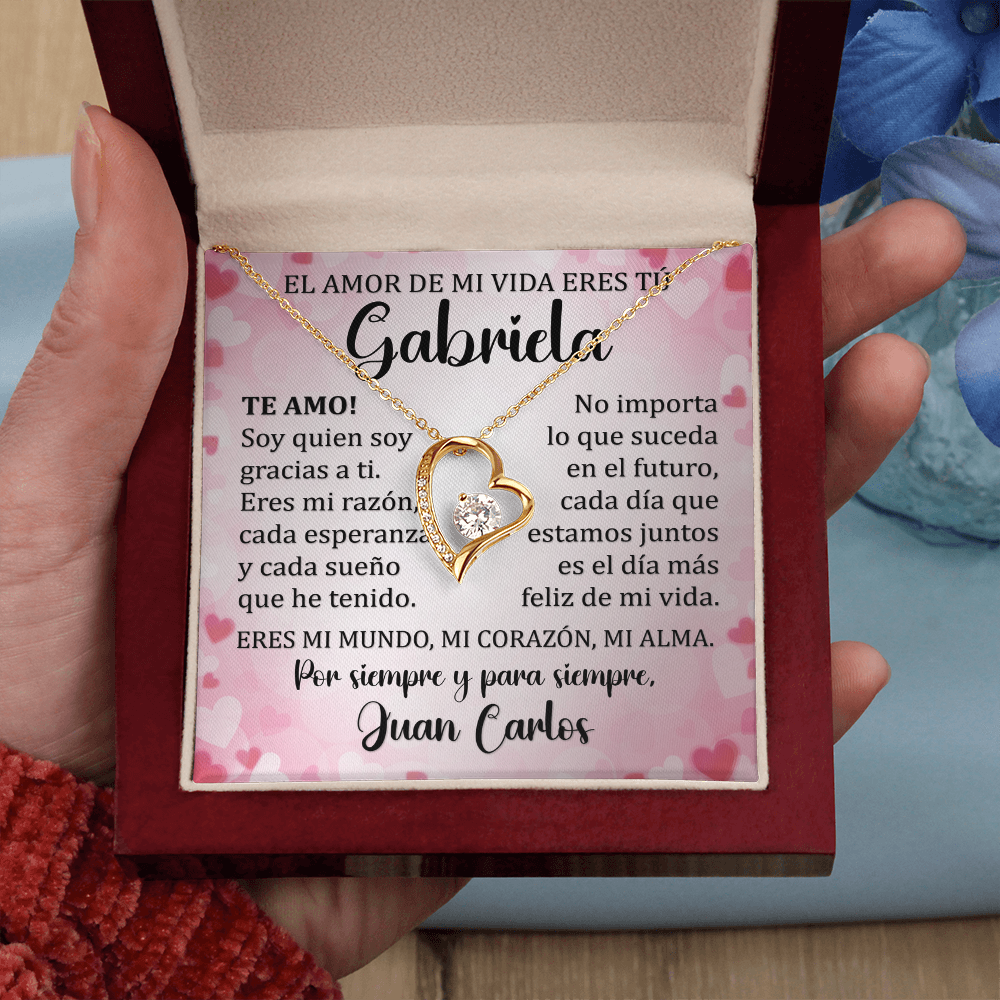 Collar Forever Love: Regalo para Mujer El Amor de Mi Vida (Acabado Oro 14k - 18k)