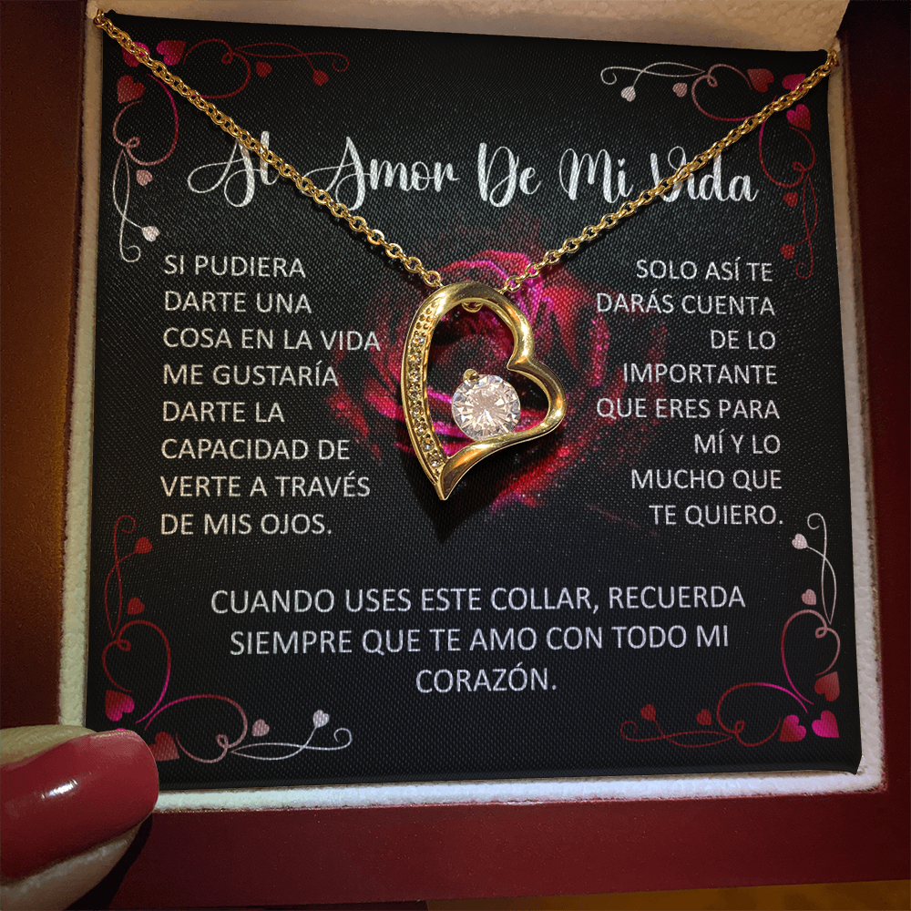 Collar Forever Love: Al Amor De Mi Vida "Recuerda Siempre Que Te Amo" ( Acabado Oro 14Q - 18Q)