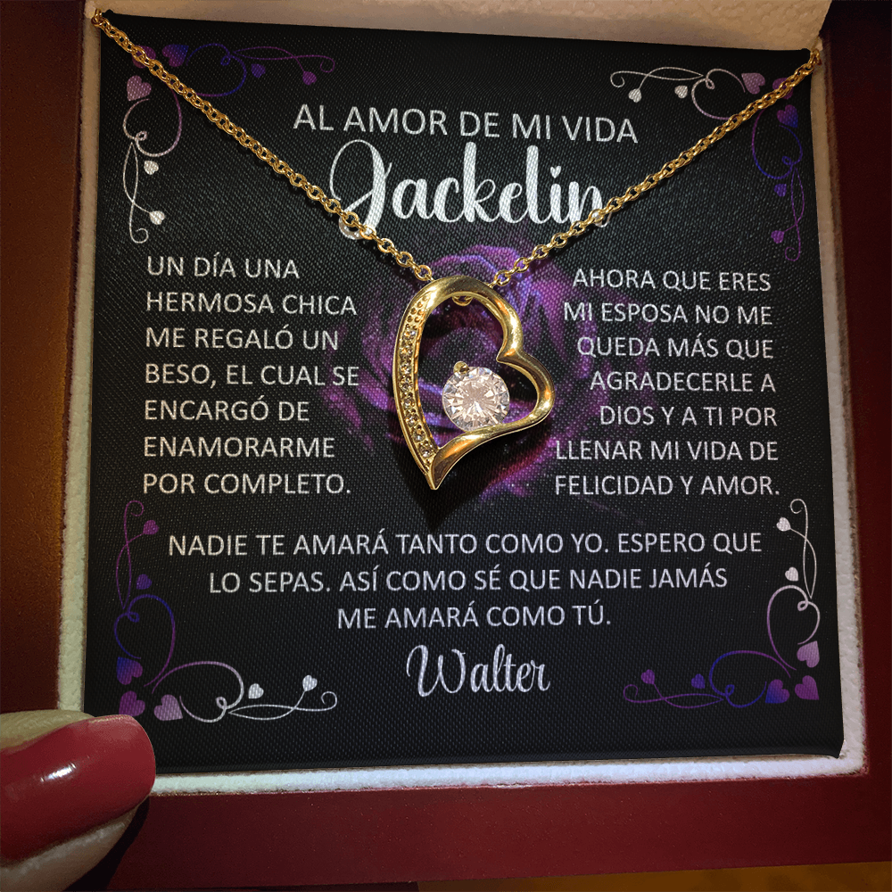 Collar Forever Love: "Nadie Te Amará Tanto Como Yo" (Acabado En Oro De 14Q - 18Q)