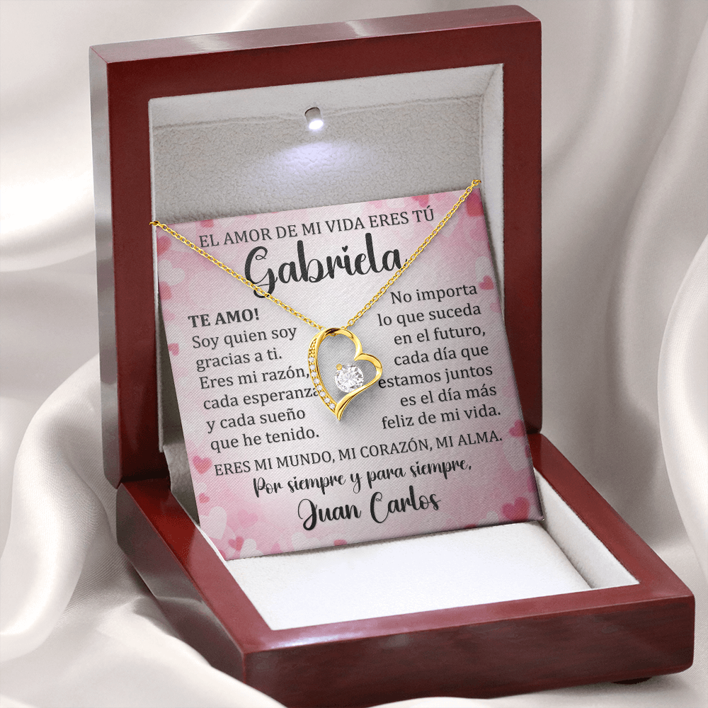 Collar Forever Love: Regalo para Mujer El Amor de Mi Vida (Acabado Oro 14k - 18k)