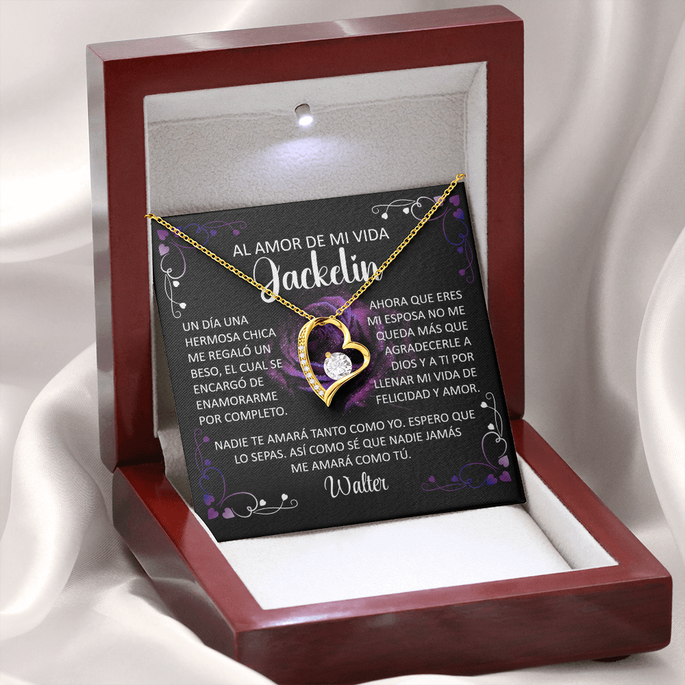 Collar Forever Love: "Nadie Te Amará Tanto Como Yo" (Acabado En Oro De 14Q - 18Q)