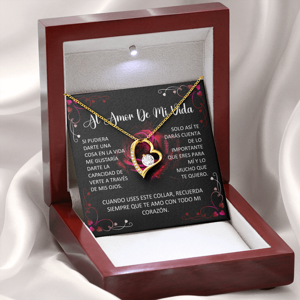 Collar Forever Love: Al Amor De Mi Vida "Recuerda Siempre Que Te Amo" ( Acabado Oro 14Q - 18Q)