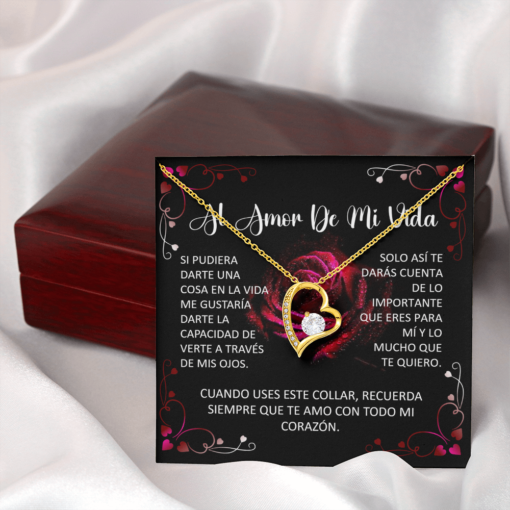 Collar Forever Love: Al Amor De Mi Vida "Recuerda Siempre Que Te Amo" ( Acabado Oro 14Q - 18Q)