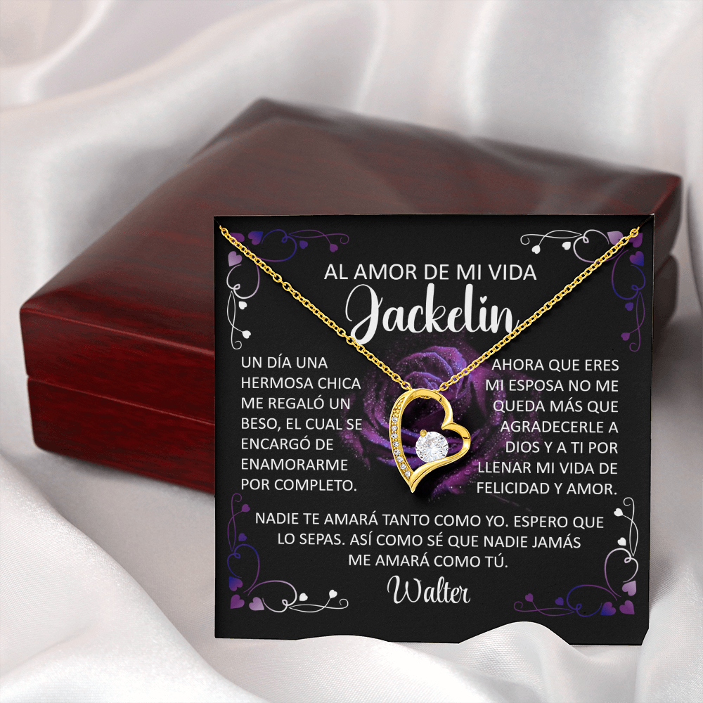 Collar Forever Love: "Nadie Te Amará Tanto Como Yo" (Acabado En Oro De 14Q - 18Q)