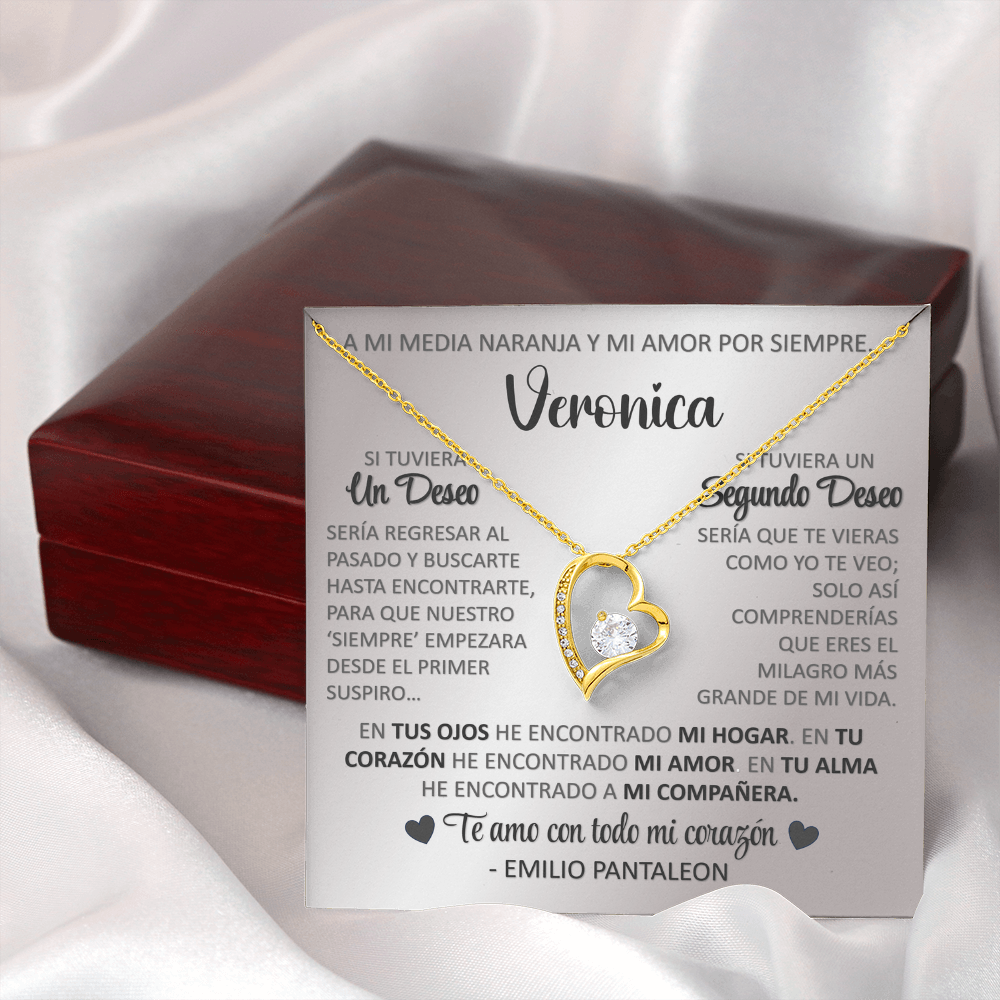 Collar Forever Love: Edición "Si tuviera un deseo" (Acabado en Oro de 14Q-18Q)