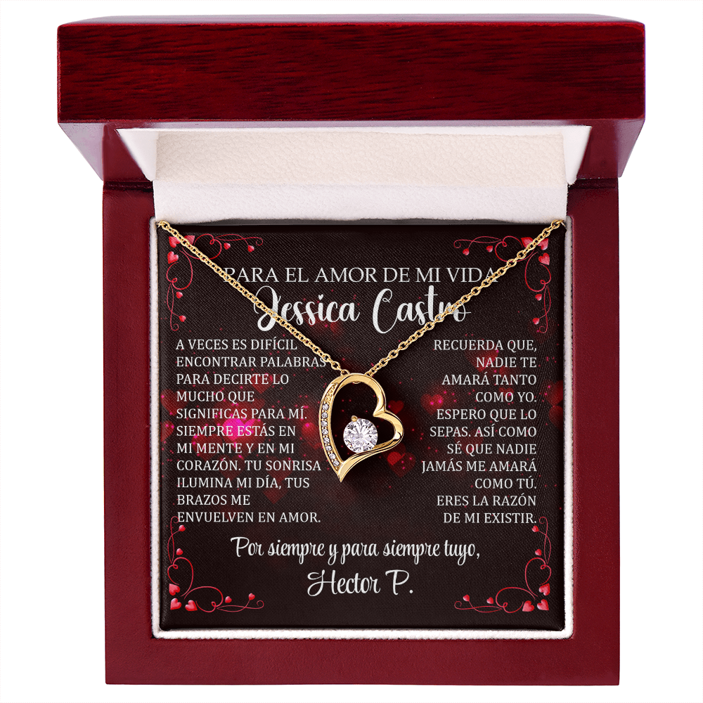 Collar Forever Love: "Eres la razón de mi existir" (Acabado Oro 14k-18k)