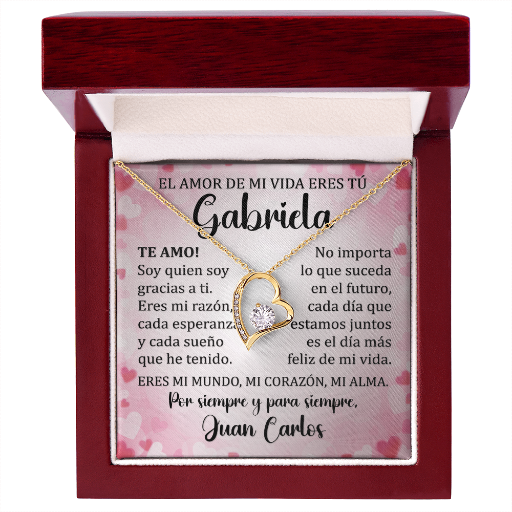Collar Forever Love: Regalo para Mujer El Amor de Mi Vida (Acabado Oro 14k - 18k)