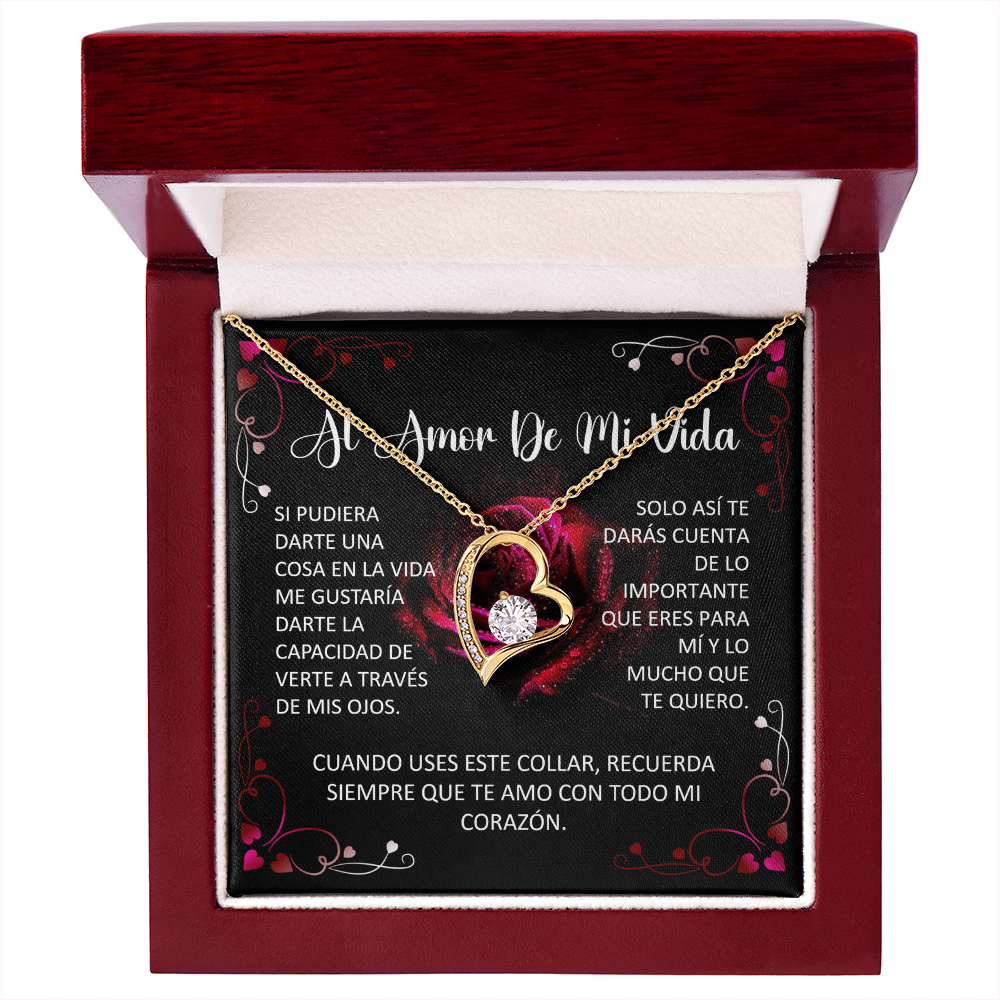 Collar Forever Love: Al Amor De Mi Vida "Recuerda Siempre Que Te Amo" ( Acabado Oro 14Q - 18Q)
