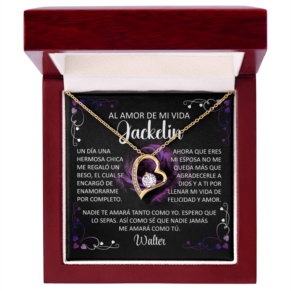 Collar Forever Love: "Nadie Te Amará Tanto Como Yo" (Acabado En Oro De 14Q - 18Q)