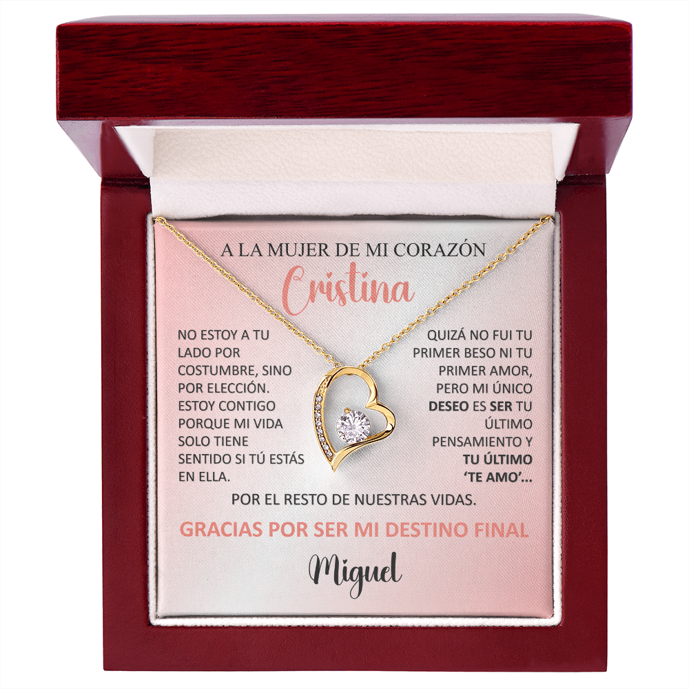 Collar Forever Love: Edición "Tu Último Todo" (Acabado en Oro de 14q-18q)