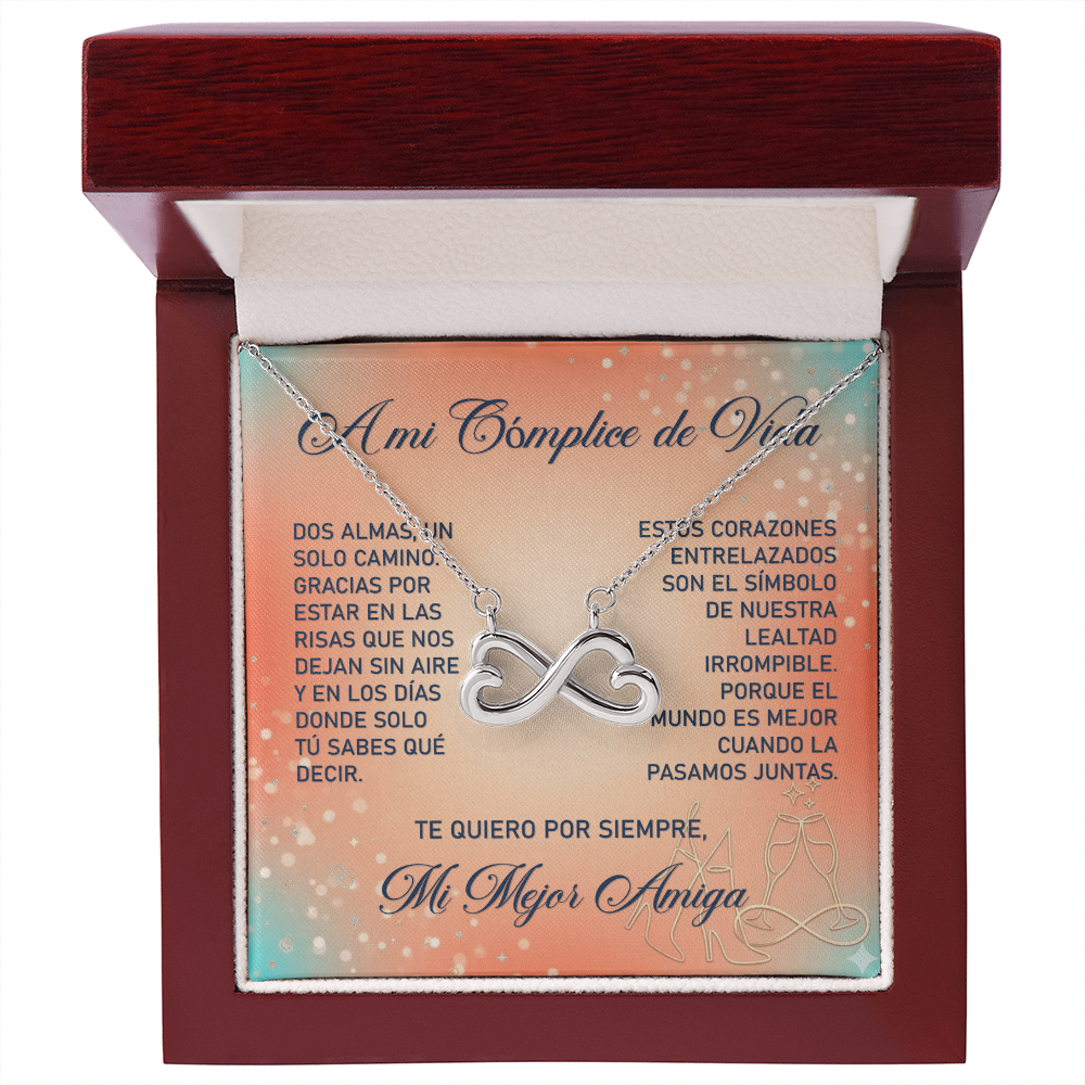 Collar MIKORA Endless Love Corazones Infinitos Edición: "Almas Gemelas" - Acabado en Oro de 14k o 18k - Regalo para Mejor Amiga ♾️👯‍♀️