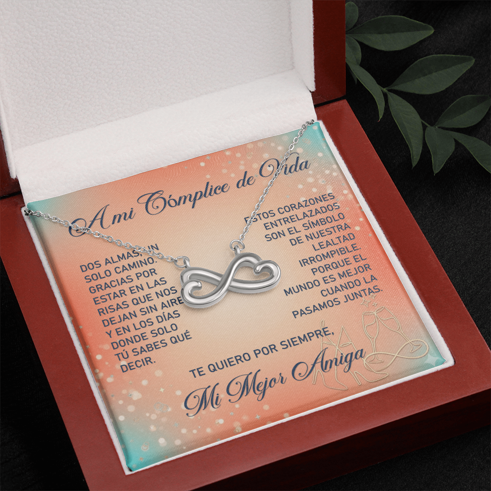 Collar MIKORA Endless Love Corazones Infinitos Edición: "Almas Gemelas" - Acabado en Oro de 14k o 18k - Regalo para Mejor Amiga ♾️👯‍♀️