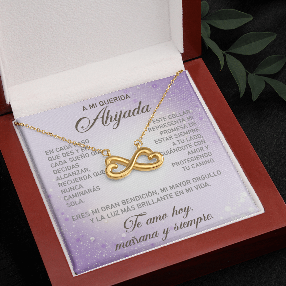 Collar MIKORA Endless Love 'Corazones Infinitos' Edición: "Luz de Guía" - Acabado en Oro de 14k o 18k - Regalo de Madrina a Ahijada ♾️🕊️