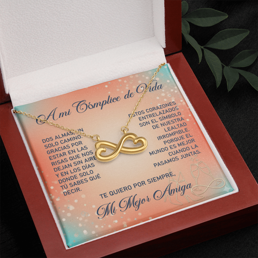 Collar MIKORA Endless Love Corazones Infinitos Edición: "Almas Gemelas" - Acabado en Oro de 14k o 18k - Regalo para Mejor Amiga ♾️👯‍♀️