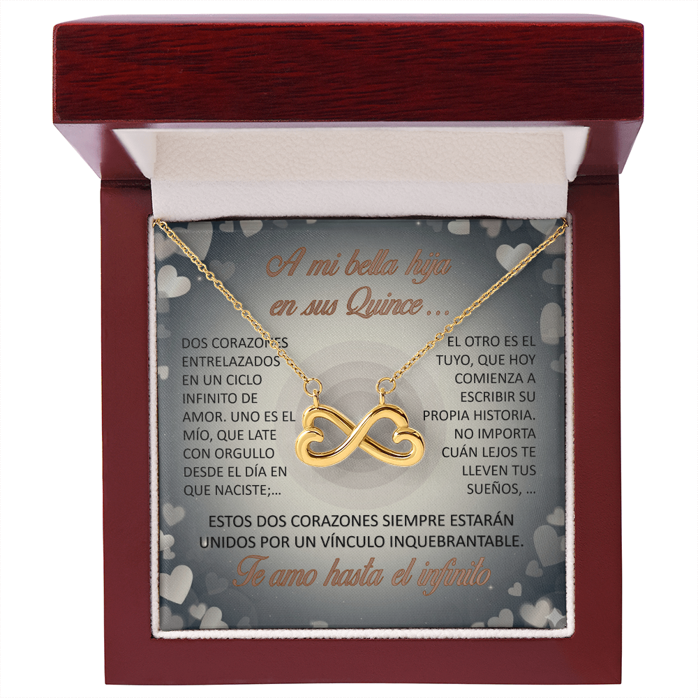 Collar "Eterno Lazo de Quince" (Infinito de Corazones) – Regalo para la hija quinceañera