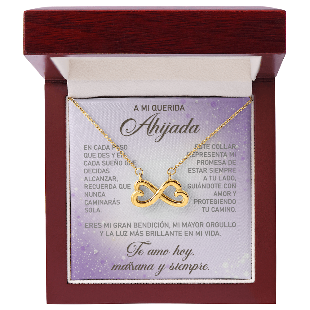 Collar MIKORA Endless Love 'Corazones Infinitos' Edición: "Luz de Guía" - Acabado en Oro de 14k o 18k - Regalo de Madrina a Ahijada ♾️🕊️