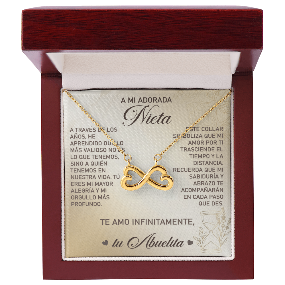 Collar MIKORA Endless Love Corazones Infinitos "Legado de Amor" - Regalo de Abuela a Nieta - Acabado en Oro de 14k/18k ♾️👵❤️