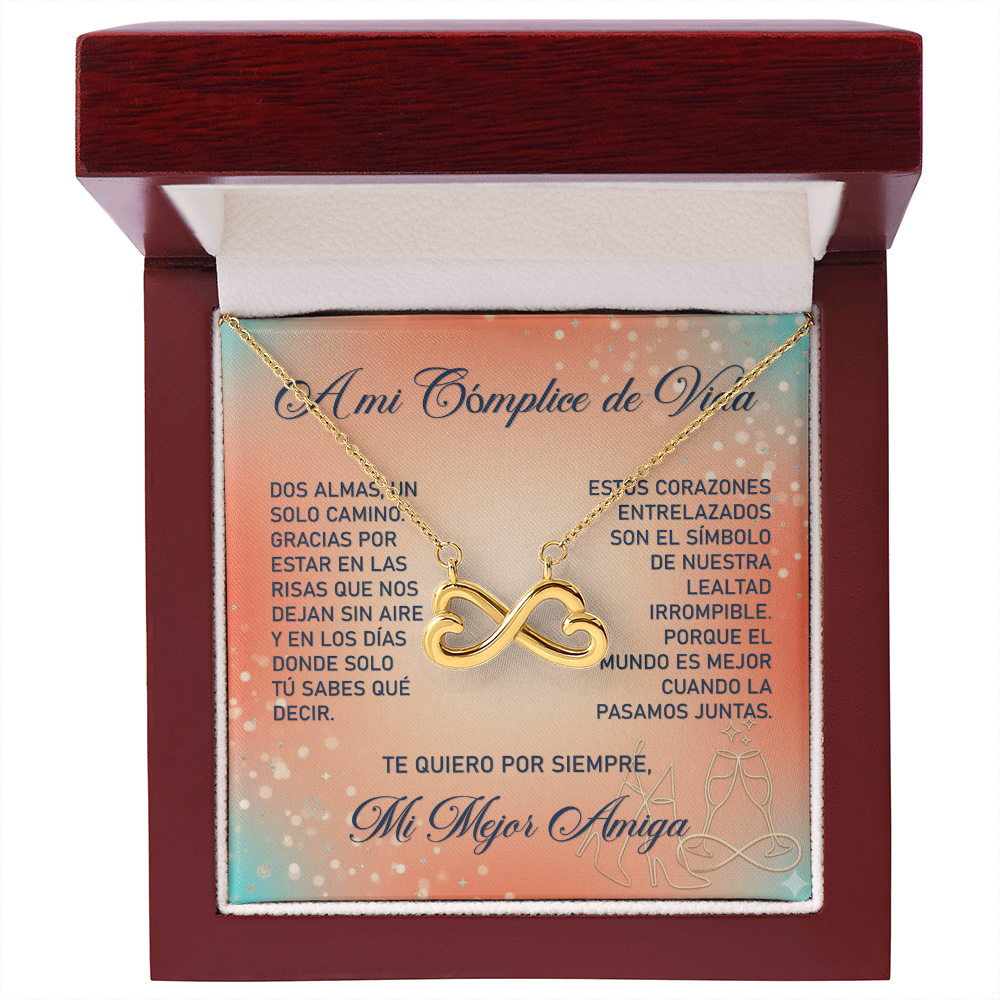 Collar MIKORA Endless Love Corazones Infinitos Edición: "Almas Gemelas" - Acabado en Oro de 14k o 18k - Regalo para Mejor Amiga ♾️👯‍♀️
