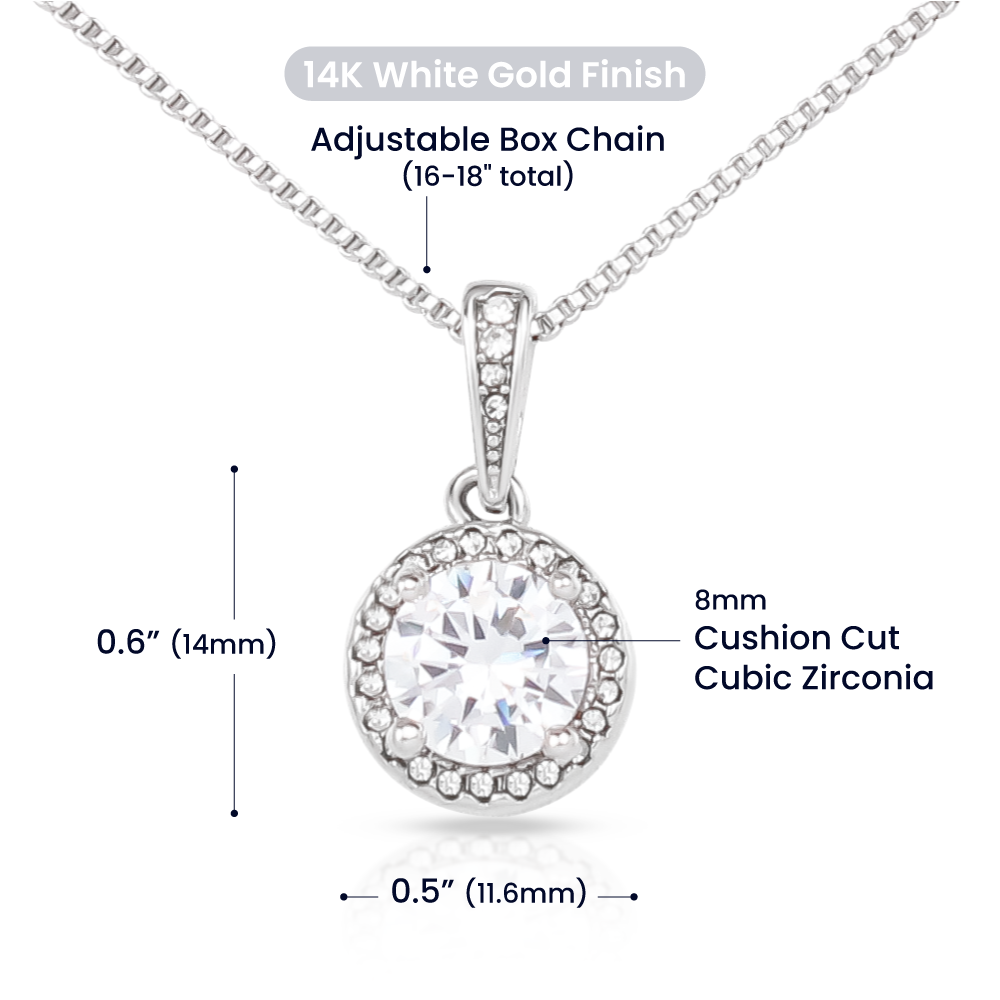 Collar MIKORA Eternal Hope Edición: "Destino Eterno" – Regalo de Aniversario para Esposa | Oro Blanco de 14K y Cristales de Esperanza