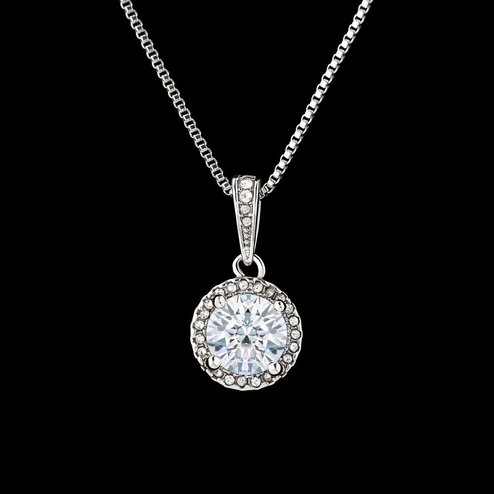 Collar MIKORA Eternal Hope Edición: "Destino Eterno" – Regalo de Aniversario para Esposa | Oro Blanco de 14K y Cristales de Esperanza