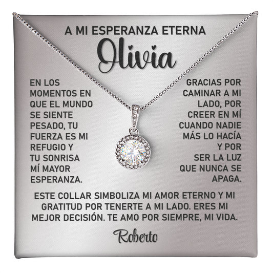 Collar MIKORA Eternal Hope Edición: "Refugio de Amor" – Regalo de Gratitud para Mujer Amor de mi Vida  | Oro de 14K y Circonita