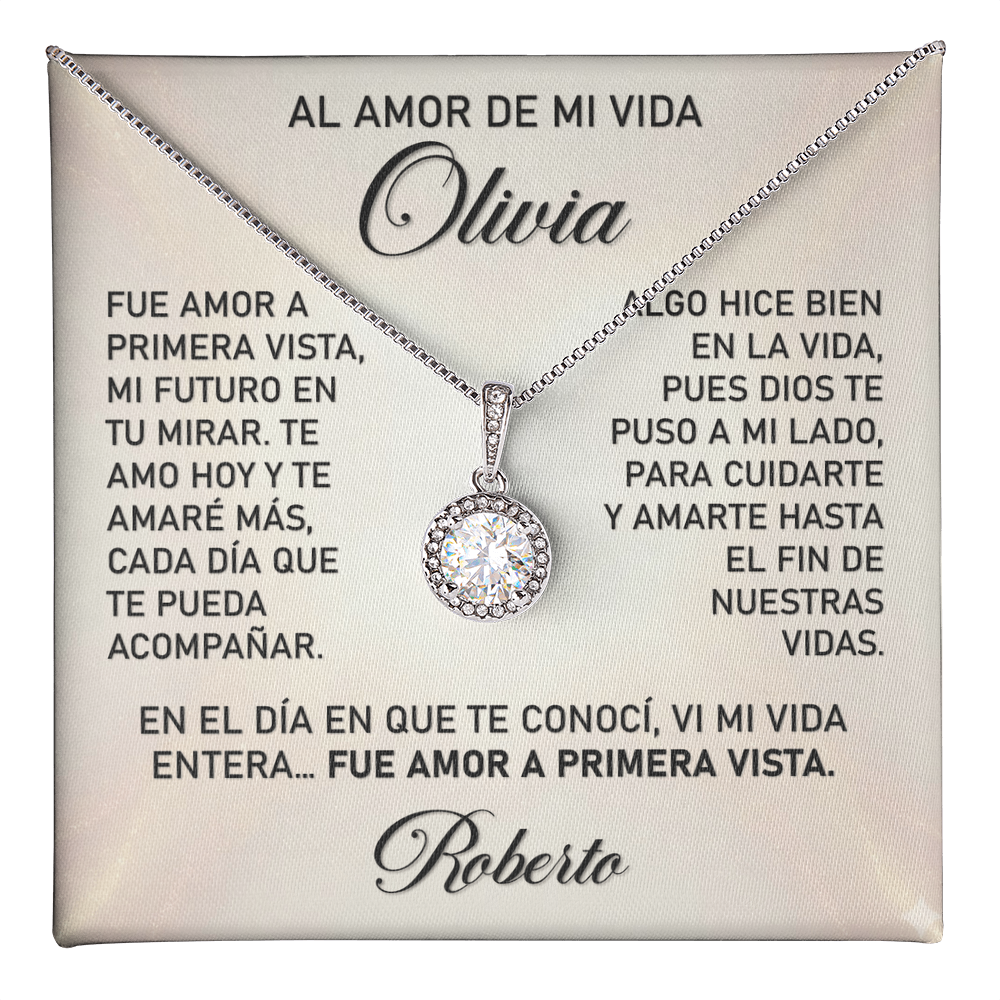 Collar MIKORA Eternal Hope Edición: "Amor a Primera Vista" – Regalo de Fe y Esperanza Eterna para Esposa | Oro 14K y Cristales Radiantes