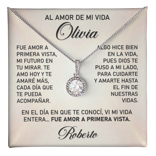 Collar MIKORA Eternal Hope Edición: "Amor a Primera Vista" – Regalo de Fe y Esperanza Eterna para Esposa | Oro 14K y Cristales Radiantes
