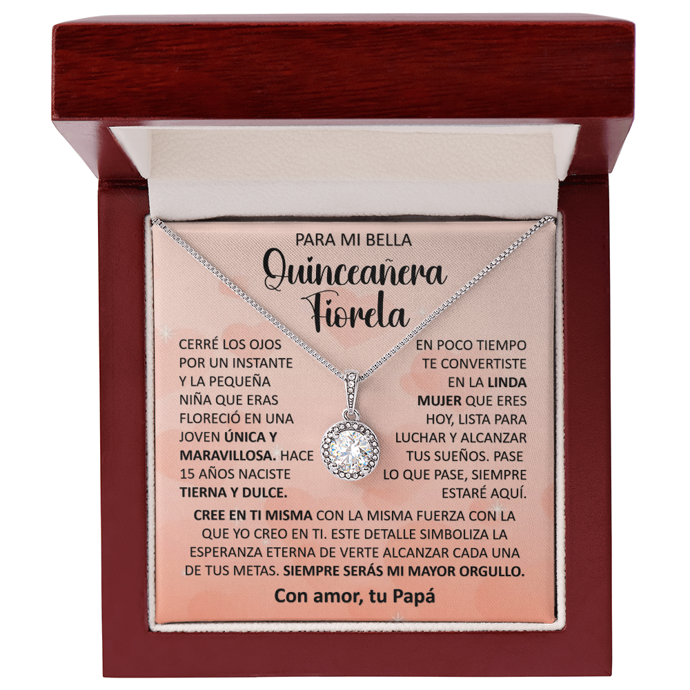 Collar Eternal Hope: "Mi Mayor Orgullo" - Edición Especial Quinceañera (Acabado en Oro Blanco 14k)