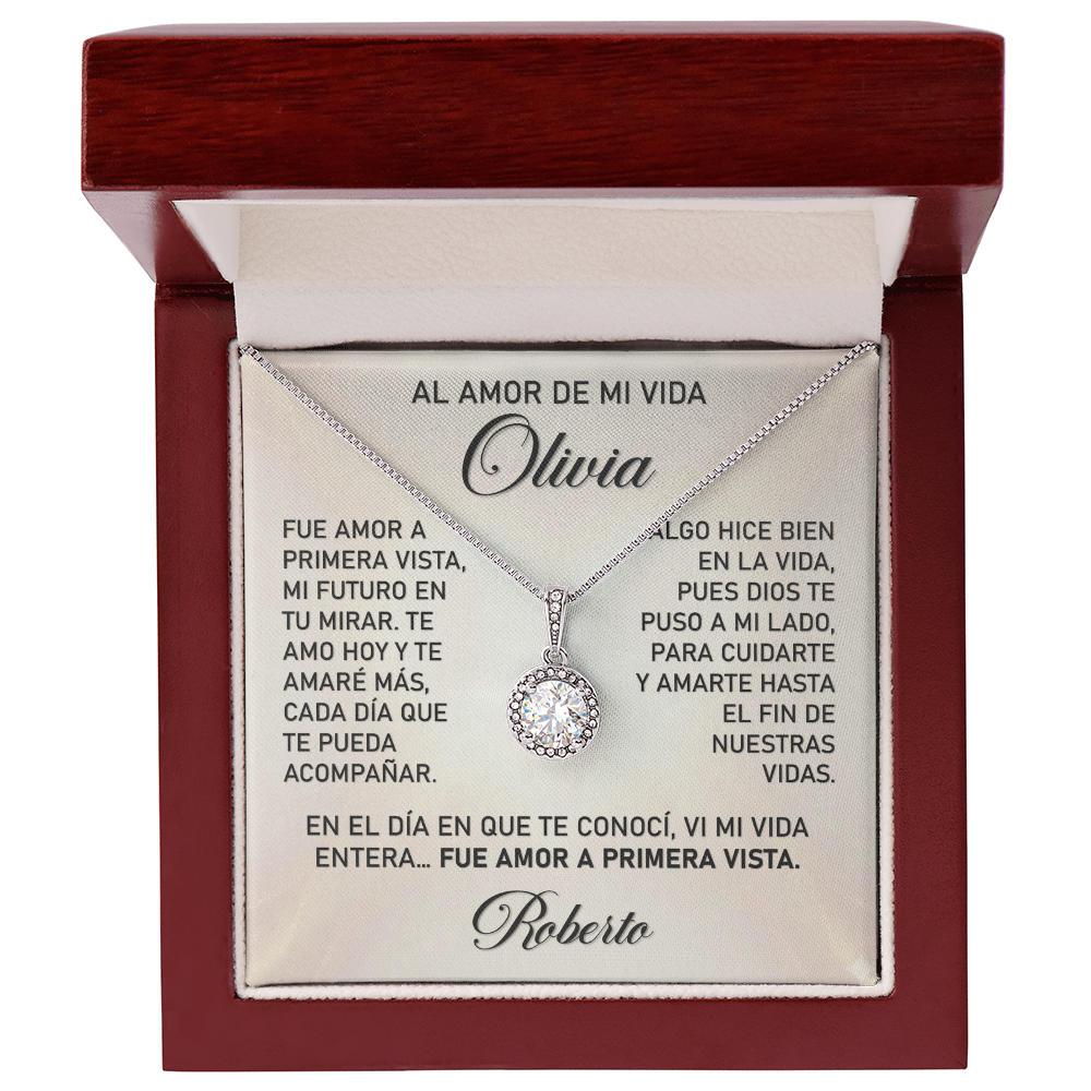Collar MIKORA Eternal Hope Edición: "Amor a Primera Vista" – Regalo de Fe y Esperanza Eterna para Esposa | Oro 14K y Cristales Radiantes