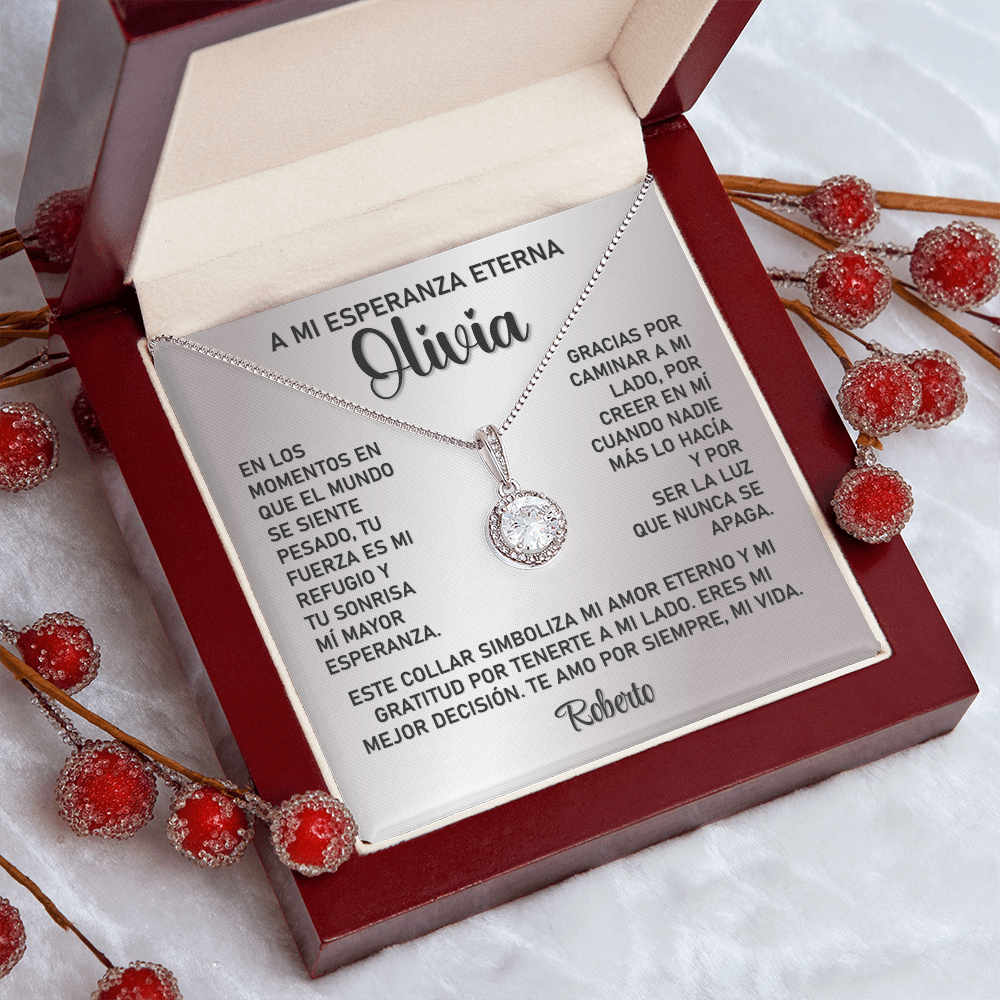 Collar MIKORA Eternal Hope Edición: "Refugio de Amor" – Regalo de Gratitud para Mujer Amor de mi Vida  | Oro de 14K y Circonita