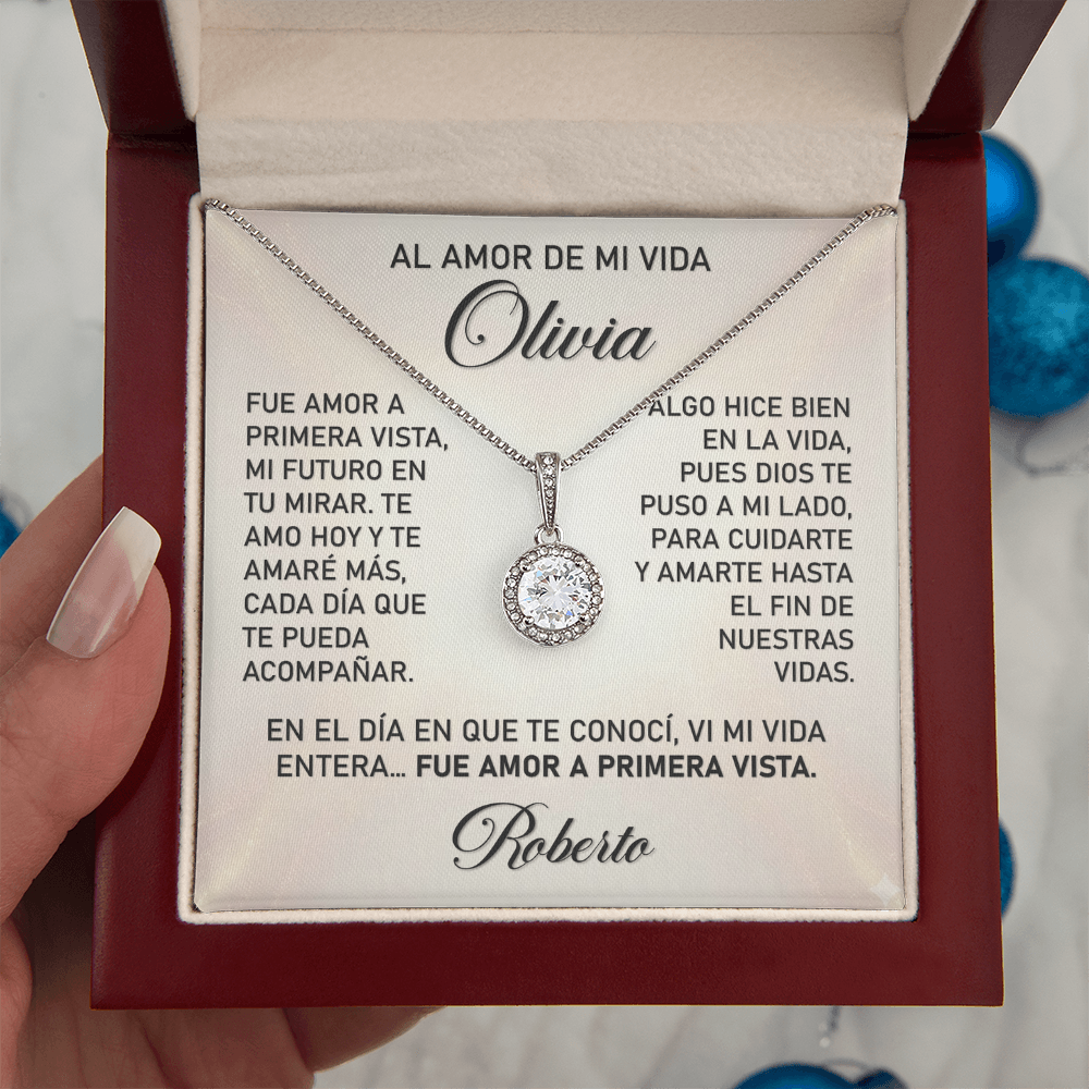 Collar MIKORA Eternal Hope Edición: "Amor a Primera Vista" – Regalo de Fe y Esperanza Eterna para Esposa | Oro 14K y Cristales Radiantes