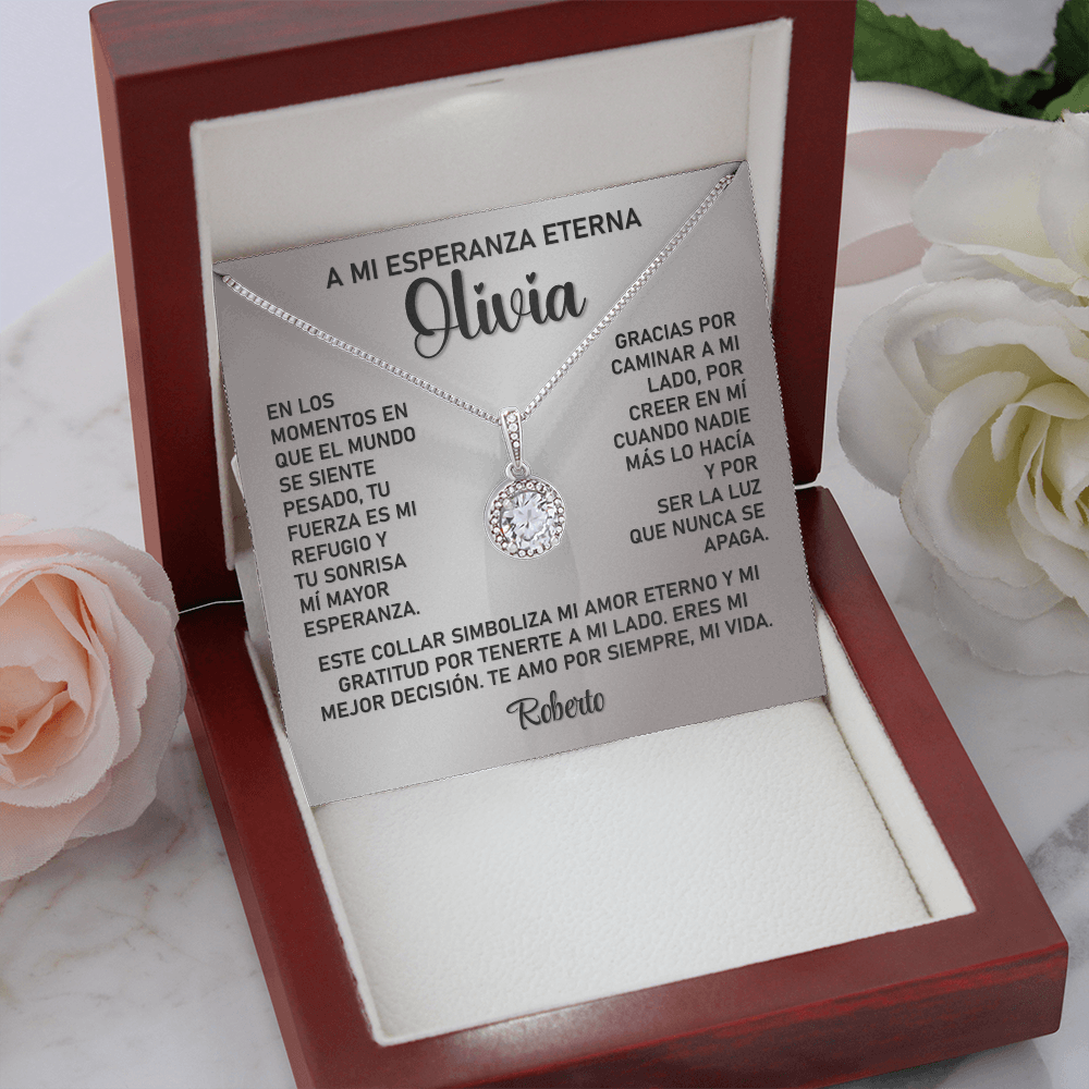 Collar MIKORA Eternal Hope Edición: "Refugio de Amor" – Regalo de Gratitud para Mujer Amor de mi Vida  | Oro de 14K y Circonita
